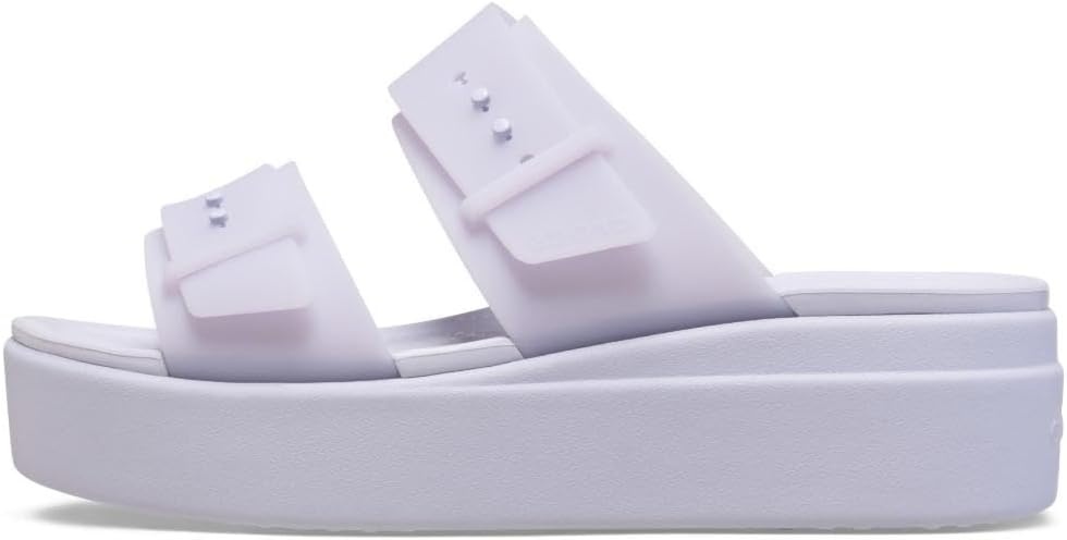 image:imageCrocs Womens Brooklyn Buckle Low WedgesPurple Moon
