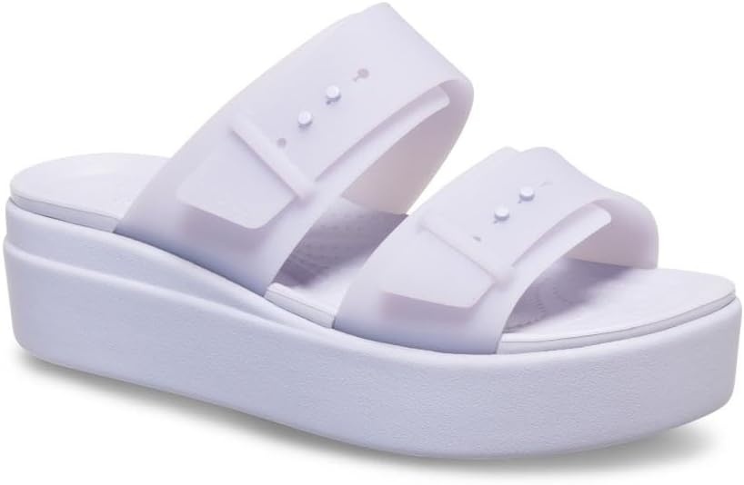 image:imageCrocs Womens Brooklyn Buckle Low WedgesPurple Moon
