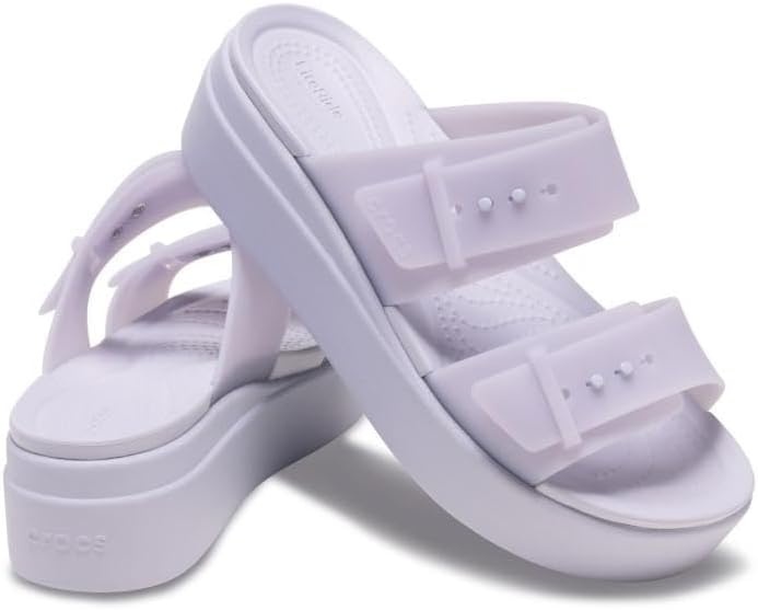 image:imageCrocs Womens Brooklyn Buckle Low WedgesPurple Moon