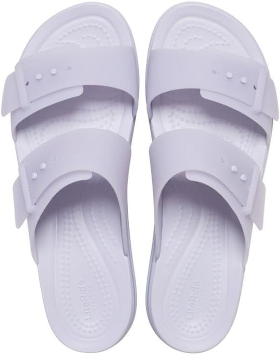 image:imageCrocs Womens Brooklyn Buckle Low WedgesPurple Moon