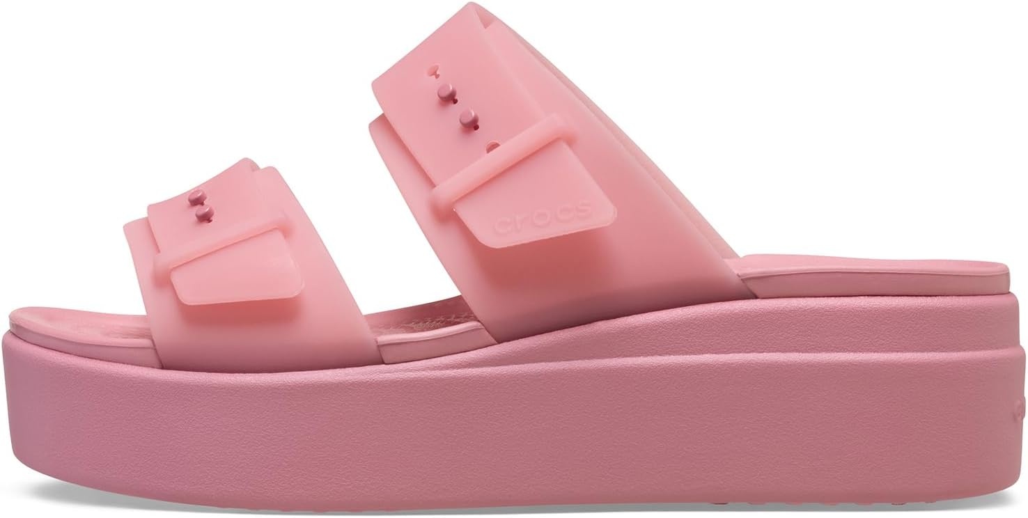 image:imageCrocs Womens Brooklyn Buckle Low WedgesRosette