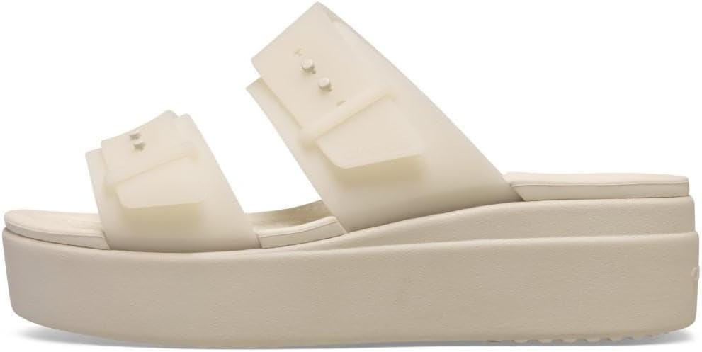image:imageCrocs Womens Brooklyn Buckle Low WedgesSandstone