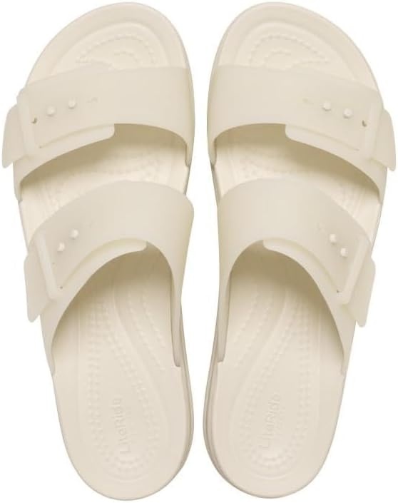 image:imageCrocs Womens Brooklyn Buckle Low WedgesSandstone