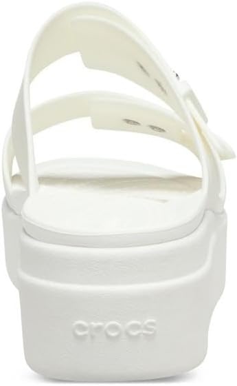 image:imageCrocs Womens Brooklyn Buckle Low WedgesWhiteChalk