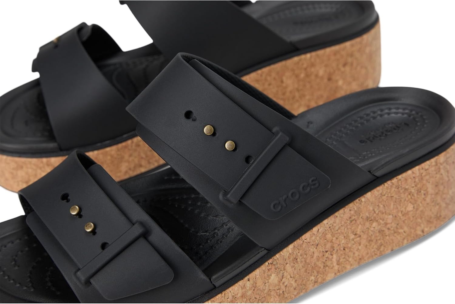 image:imageCrocs Womens Brooklyn Cork Buckle SandalsBlack
