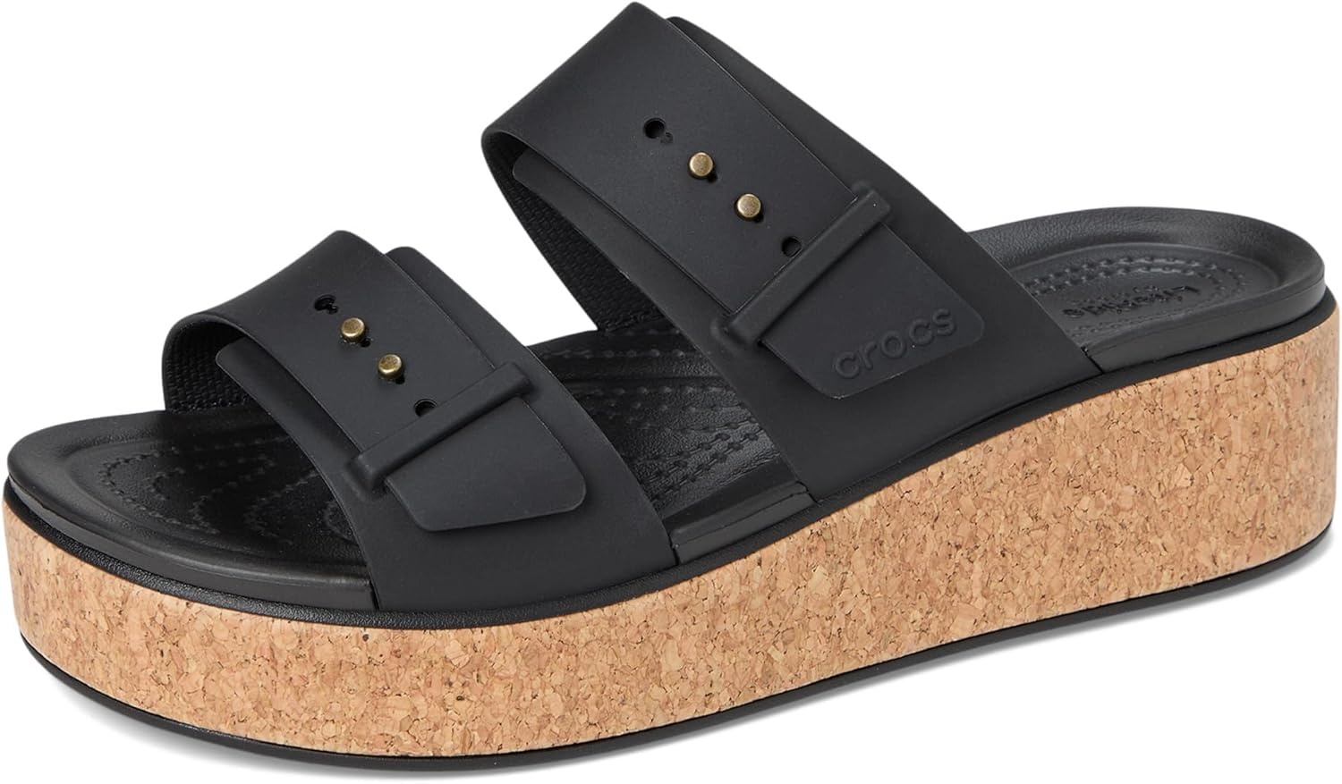 image:imageCrocs Womens Brooklyn Cork Buckle SandalsBlack
