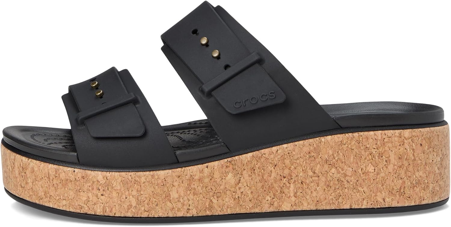 image:imageCrocs Womens Brooklyn Cork Buckle SandalsBlack