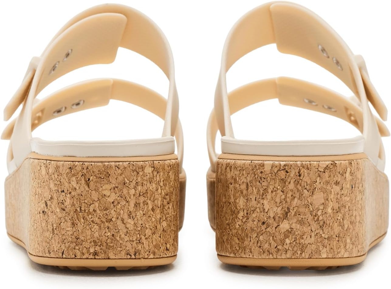 image:imageCrocs Womens Brooklyn Cork Buckle SandalsFrappe