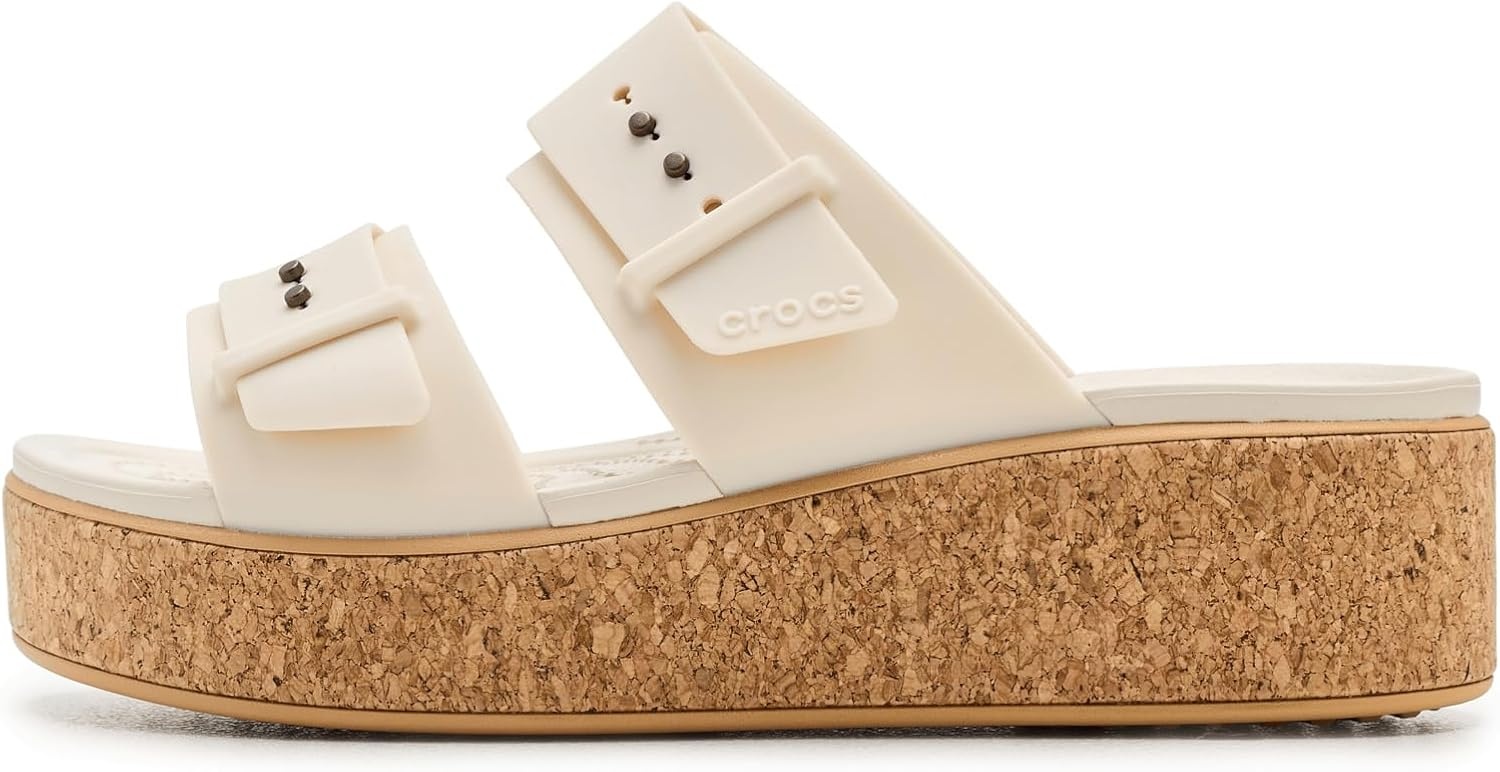 image:imageCrocs Womens Brooklyn Cork Buckle SandalsFrappe