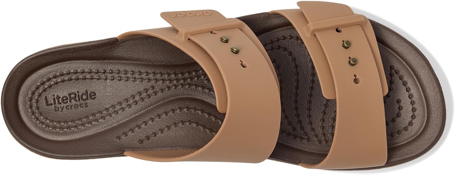 image:imageCrocs Womens Brooklyn Cork Buckle SandalsMilk Chocolate