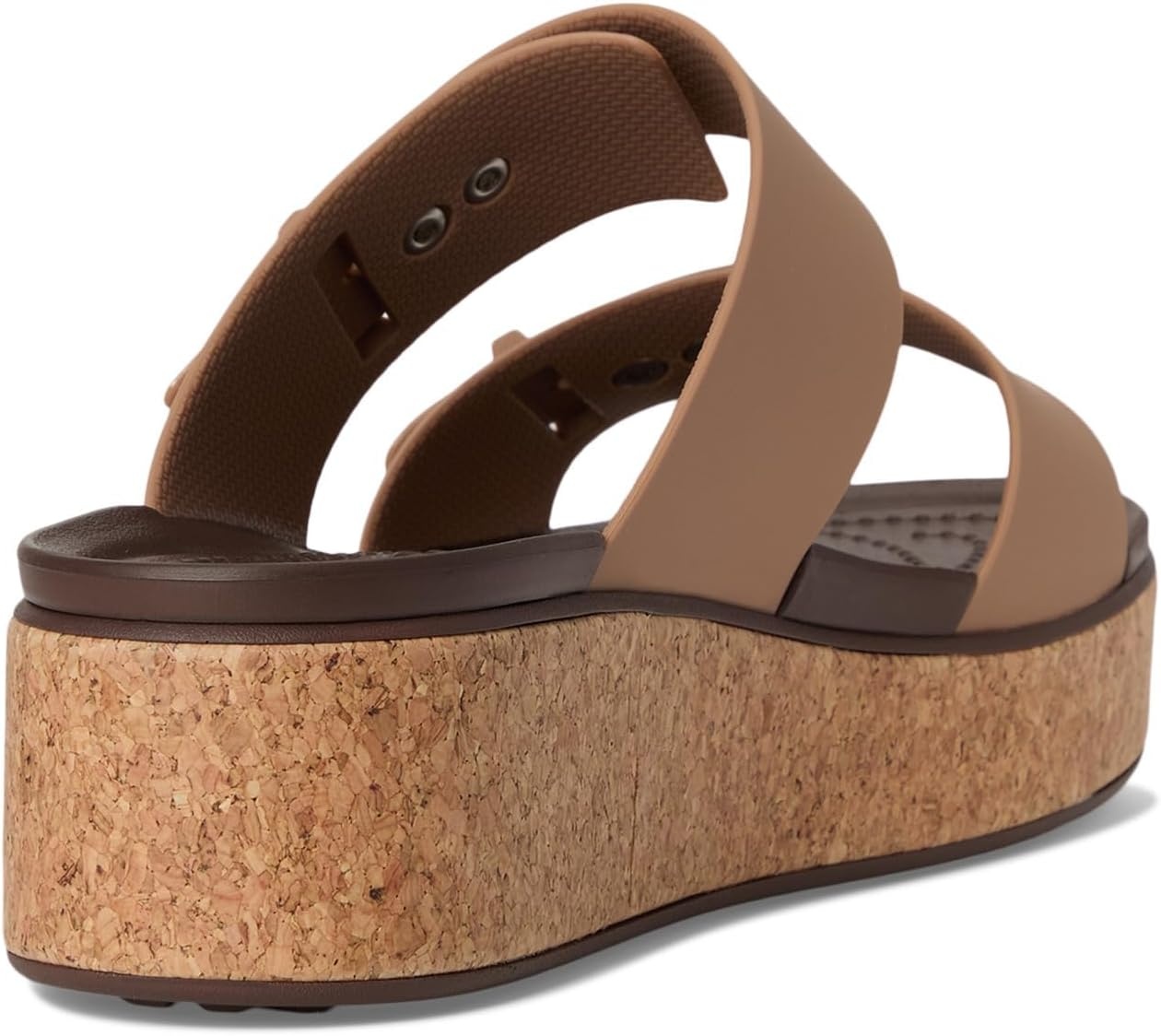 image:imageCrocs Womens Brooklyn Cork Buckle SandalsMilk Chocolate