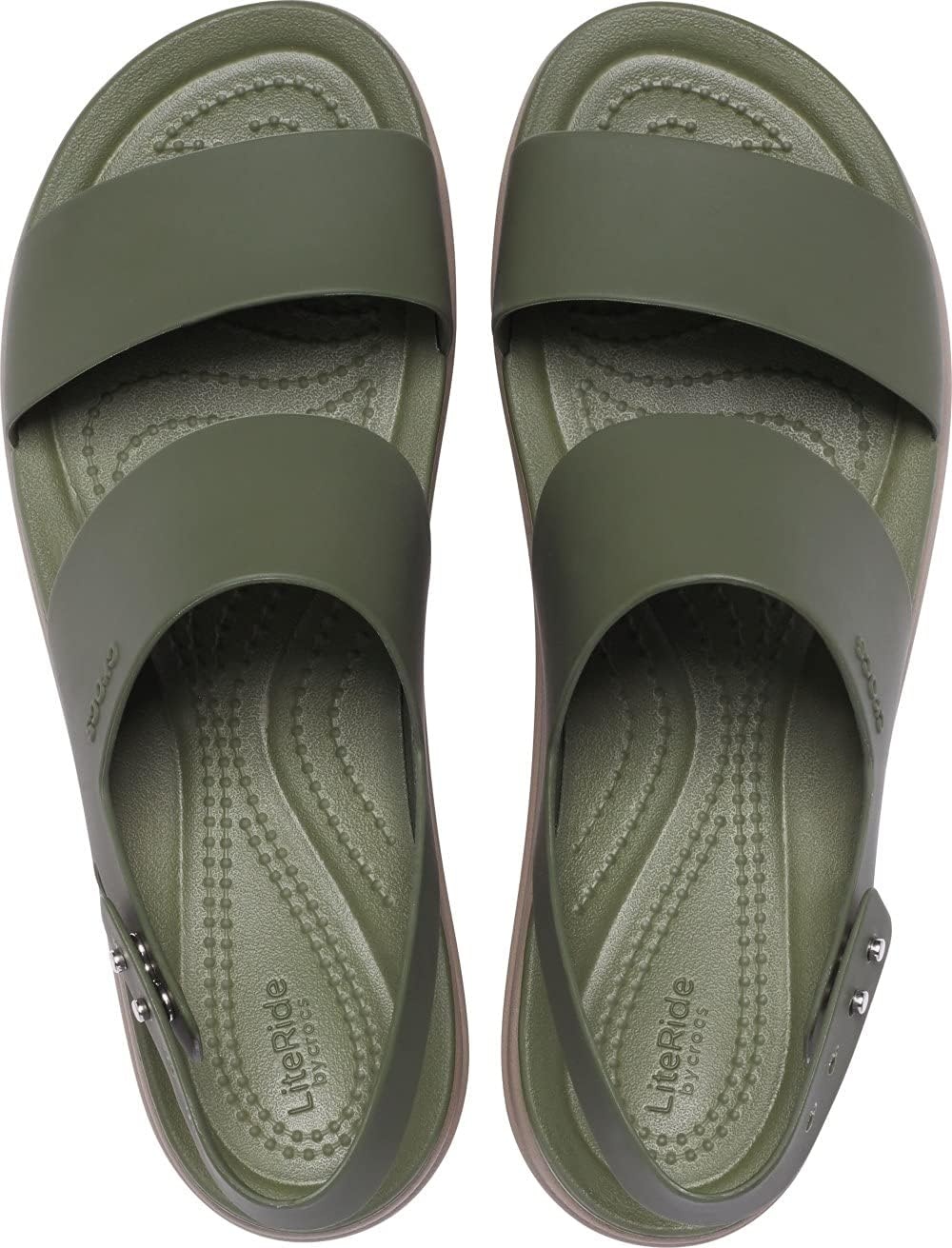 image:imageCrocs Womens Brooklyn Low Wedge SandalsArmy GreenMushroom