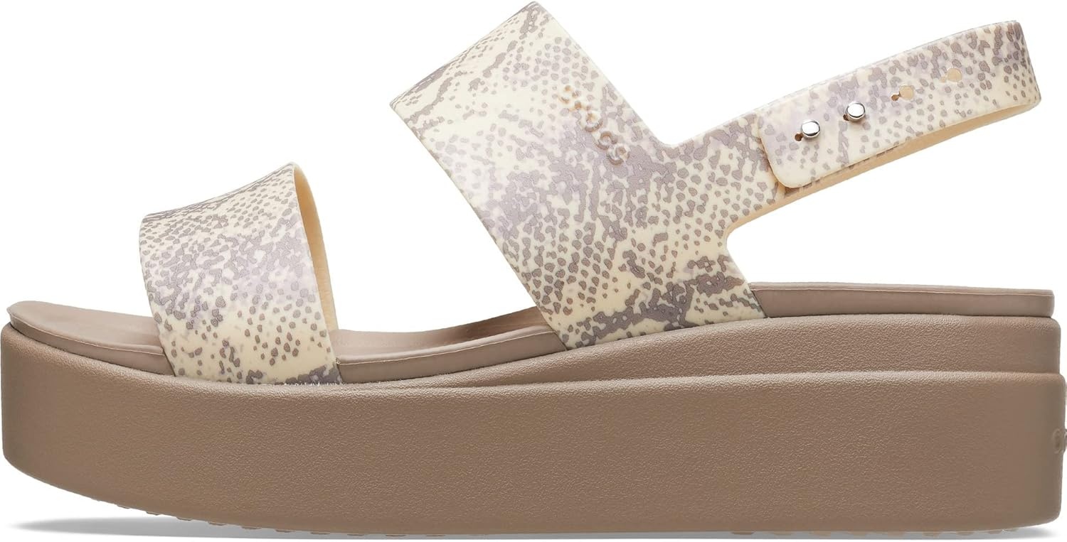 image:imageCrocs Womens Brooklyn Low Wedge SandalsVanillaMulti