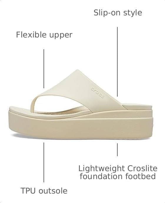 image:imageCrocs Womens Brooklyn Platform Flip FlopsBone