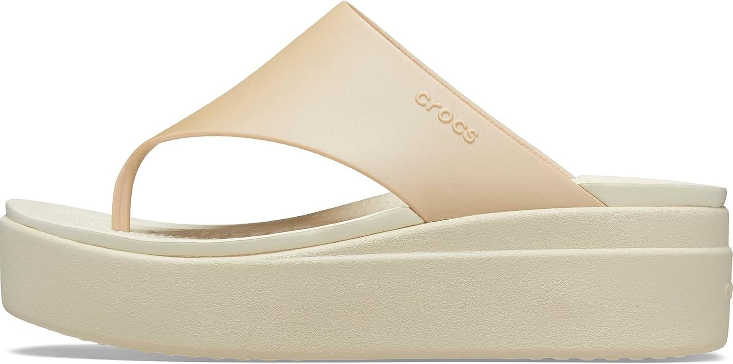 image:imageCrocs Womens Brooklyn Platform Flip FlopsChampagneBone