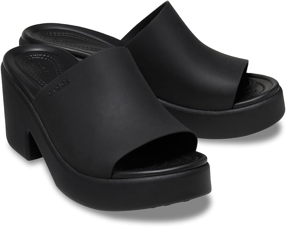 image:imageCrocs Womens Brooklyn Slide Heel SandalsBlackBlack
