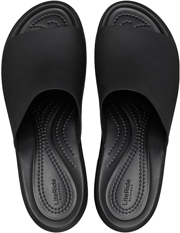 image:imageCrocs Womens Brooklyn Slide Heel SandalsBlackBlack