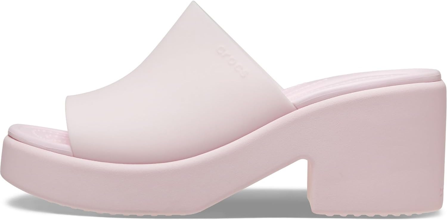 image:imageCrocs Womens Brooklyn Slide Heel SandalsPink Milk