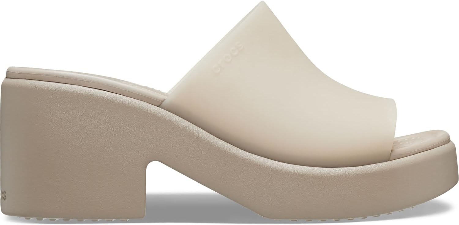 image:imageCrocs Womens Brooklyn Slide Heel SandalsTaupe