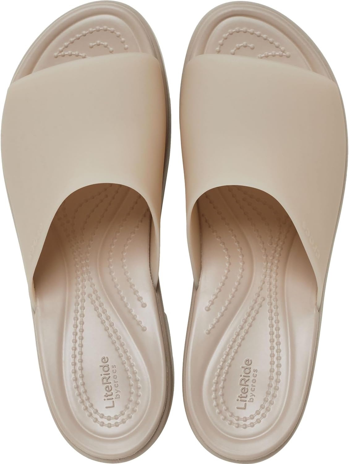 image:imageCrocs Womens Brooklyn Slide Heel SandalsTaupe