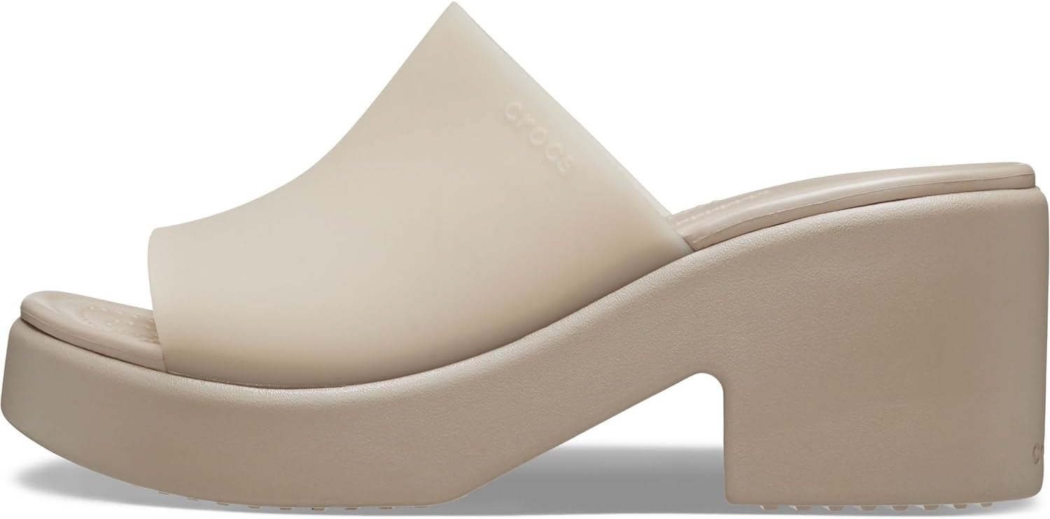 image:imageCrocs Womens Brooklyn Slide Heel SandalsTaupe