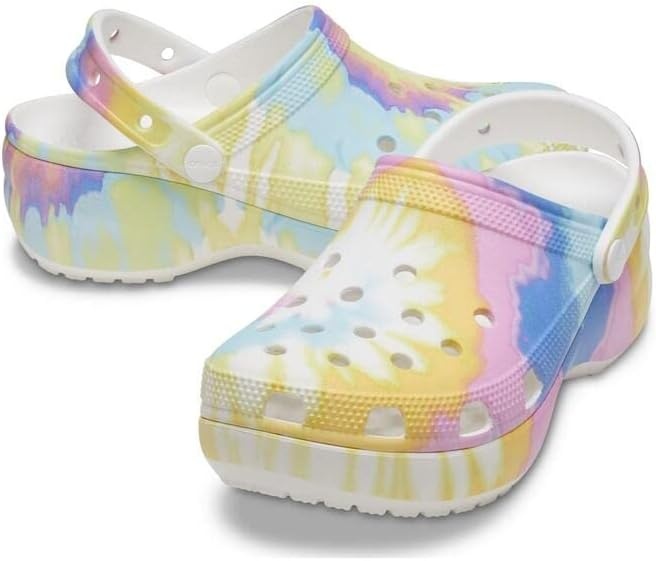 image:imageCrocs Womens Classic Graphic Platform ClogsPastel Tie Dye