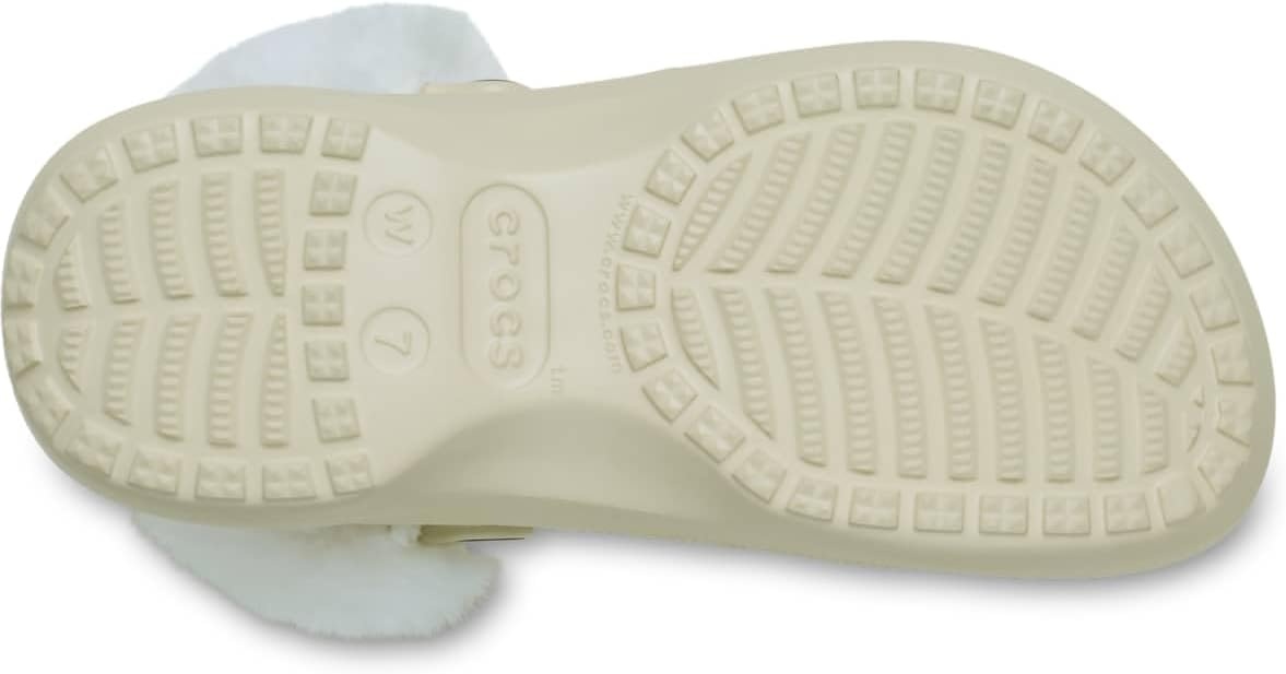 image:imageCrocs Womens Classic Platform Fuzz Lined Clogs Fuzzy SlippersBone