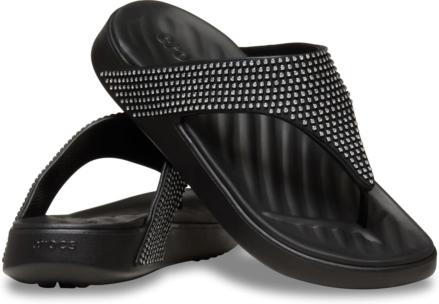 image:imageCrocs Womens Getaway Triangle Flip FlopsBlack Gems