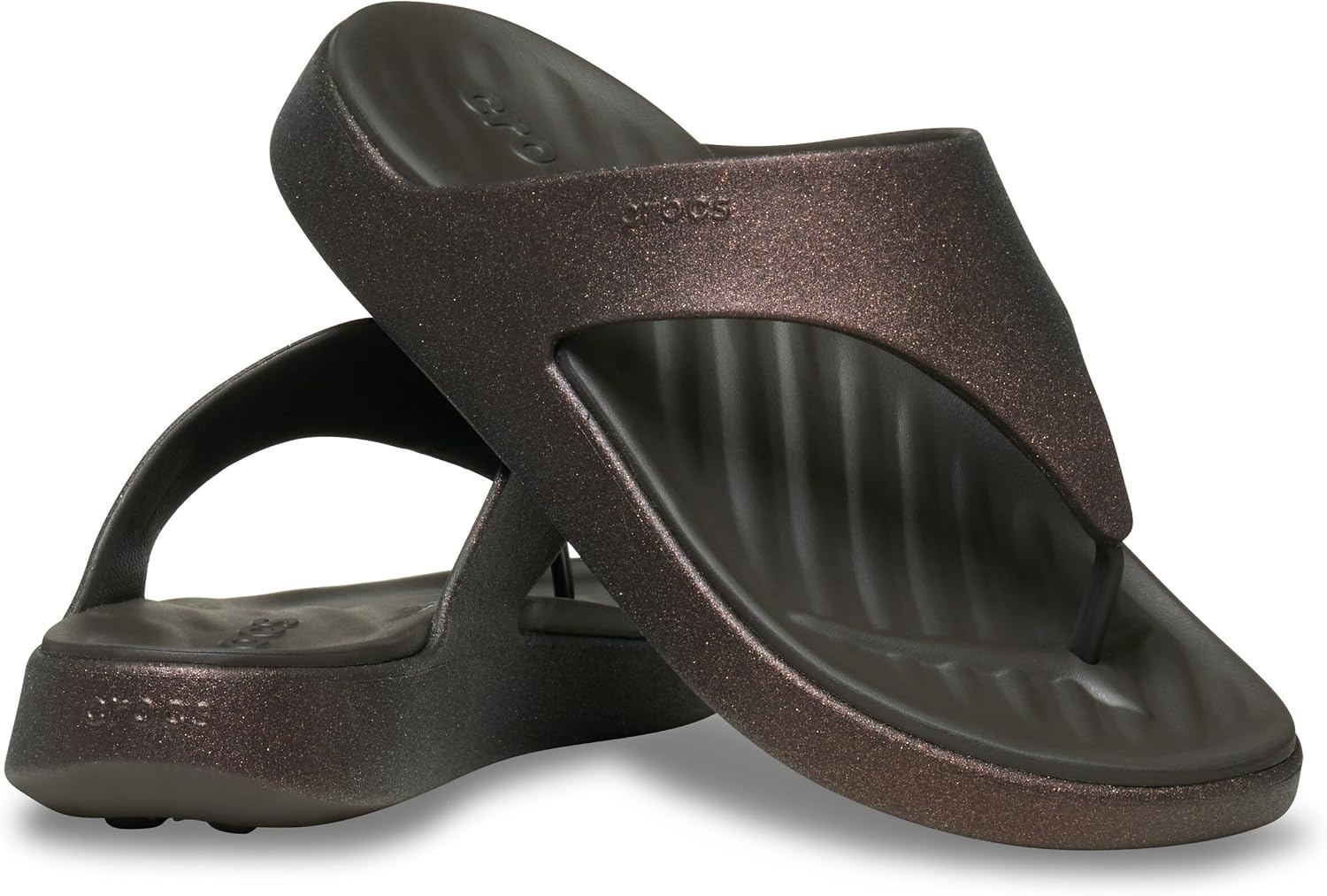 image:imageCrocs Womens Getaway Triangle Flip FlopsDark Cocoa