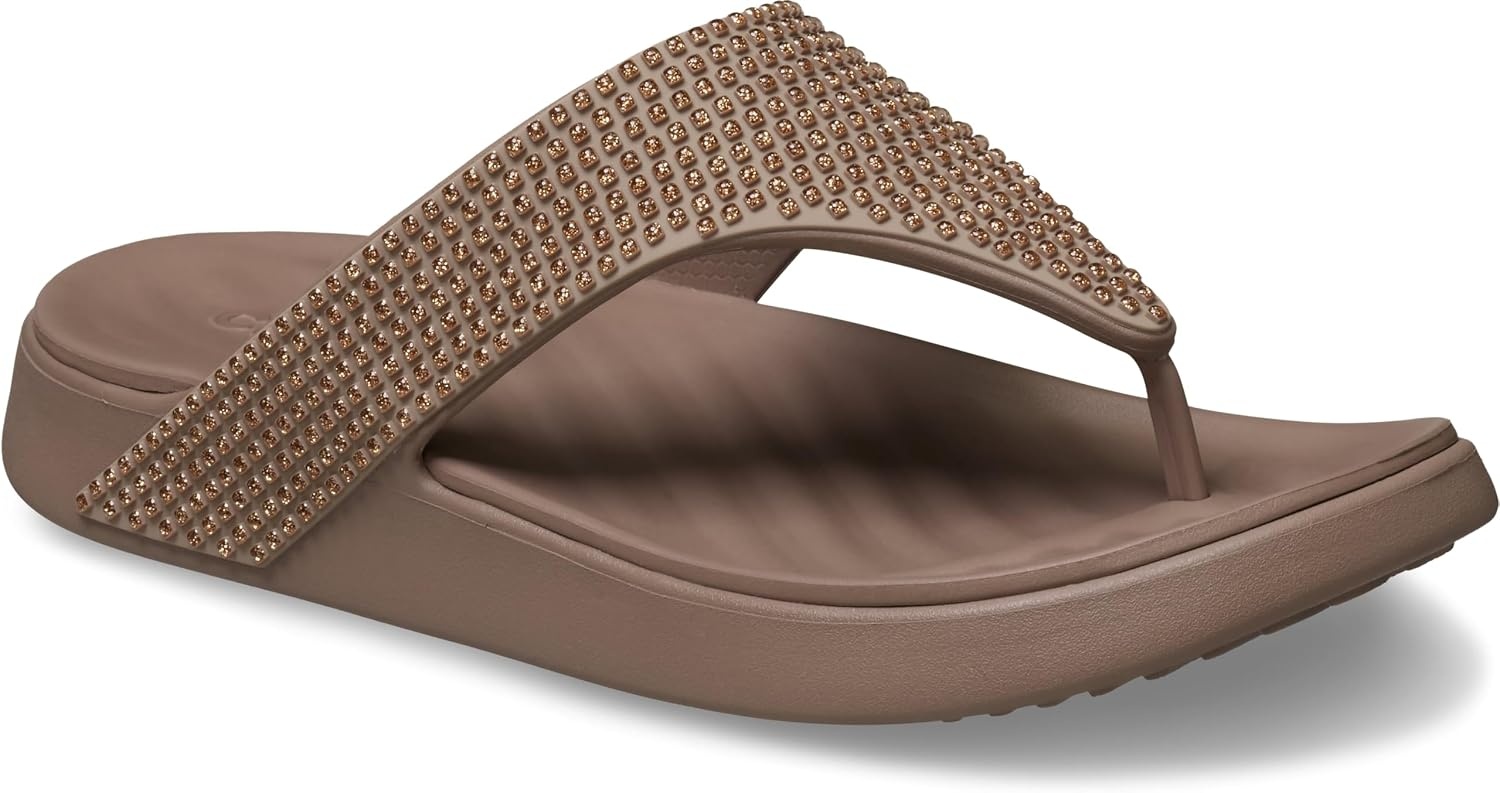 image:imageCrocs Womens Getaway Triangle Flip FlopsLatte Gems