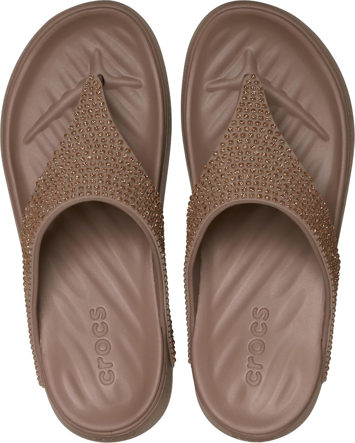image:imageCrocs Womens Getaway Triangle Flip FlopsLatte Gems