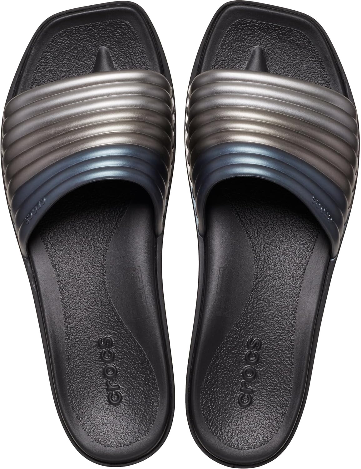 image:imageCrocs Womens Miami SlideMetallic Black