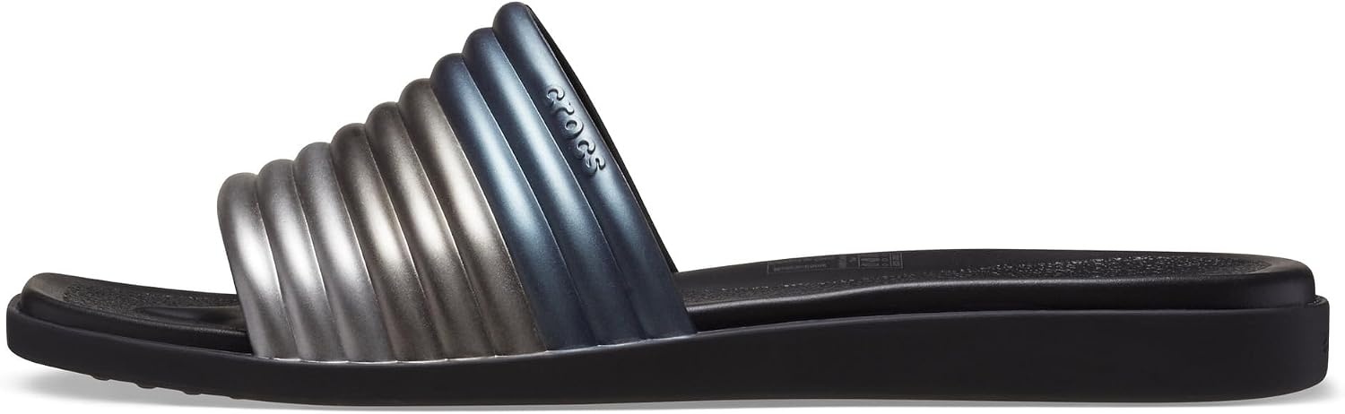 image:imageCrocs Womens Miami SlideMetallic Black