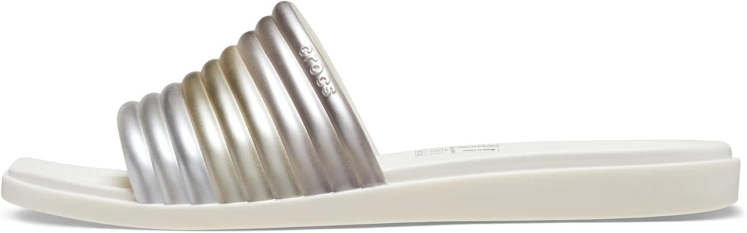 image:imageCrocs Womens Miami SlideMetallic Chalk