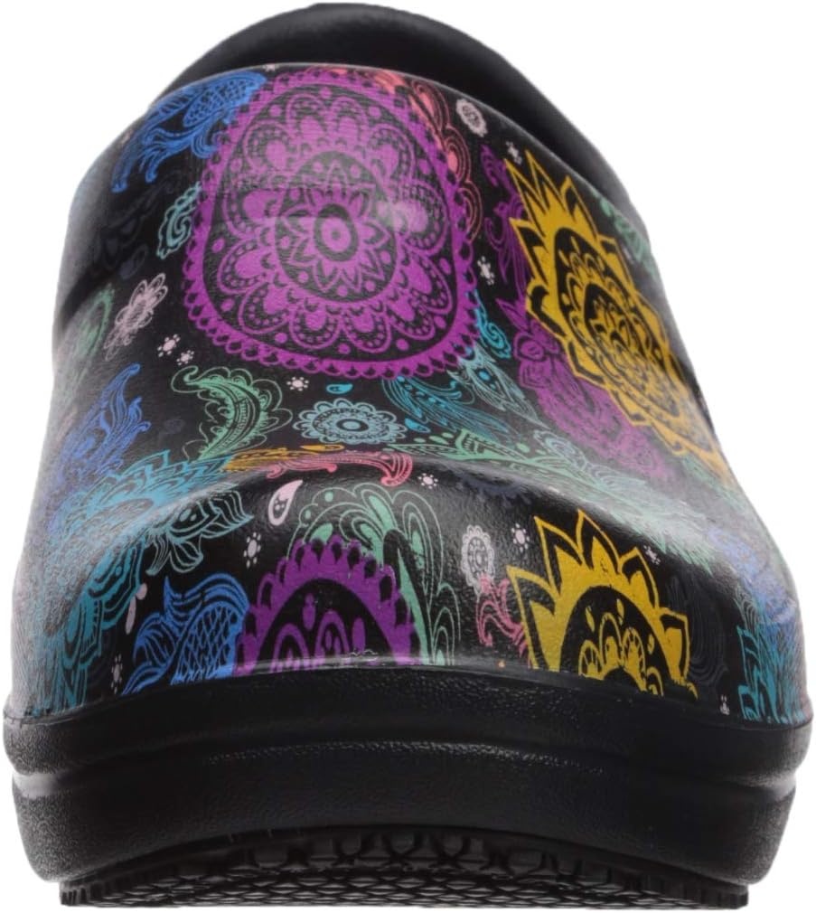 image:imageCrocs Womens Neria Pro II Work Clogs Enclosed Toe Slip Resistant All Day ComfortBlackMulti Floral