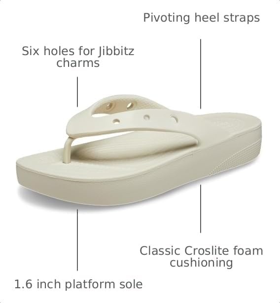 image:imageCrocs Womens Platform Flip Flop SandalBone