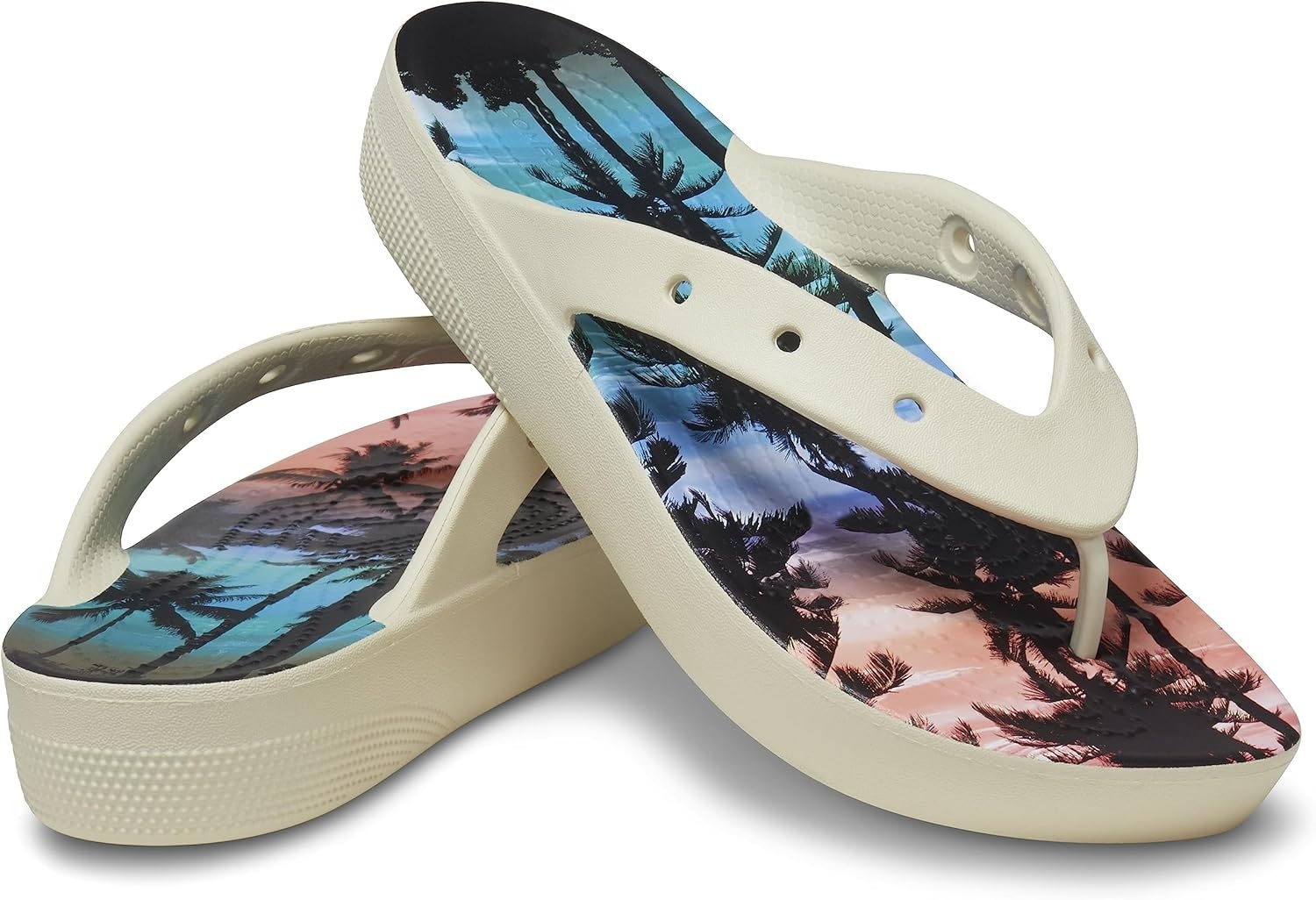 image:imageCrocs Womens Platform Flip Flop SandalBoneMulti
