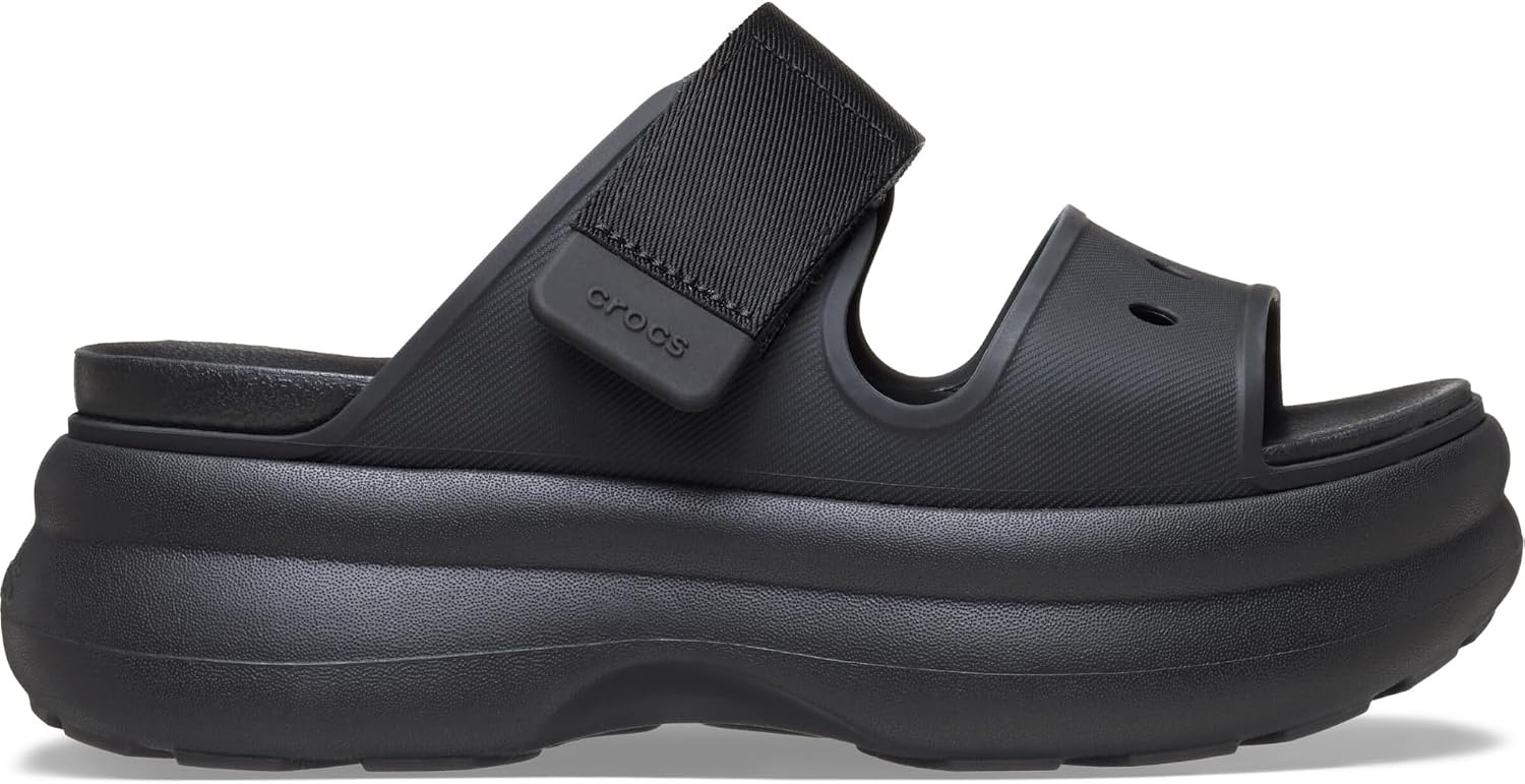 image:imageCrocs Womens Soho TwoStrap Sandals 24 Inch Platform LiteRide SinkIn Footbed Adjustable Upper StrapBlack