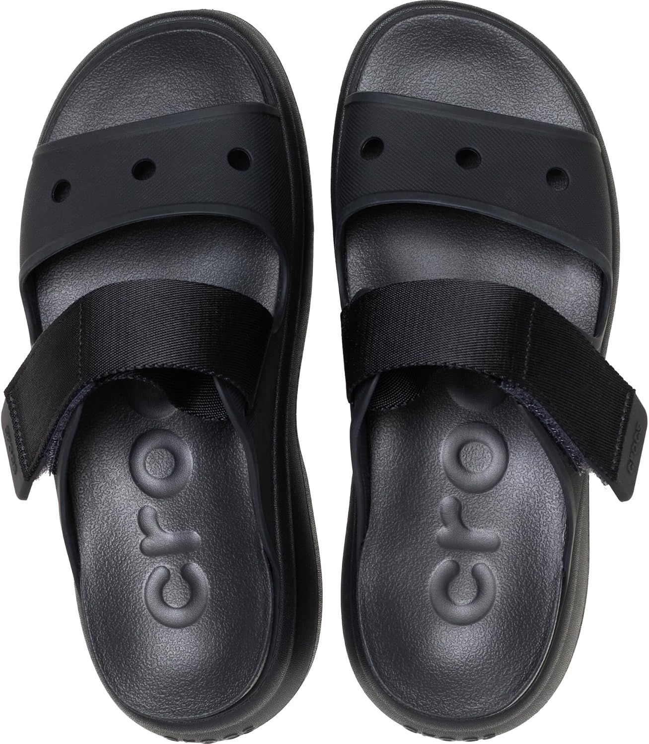 image:imageCrocs Womens Soho TwoStrap Sandals 24 Inch Platform LiteRide SinkIn Footbed Adjustable Upper StrapBlack