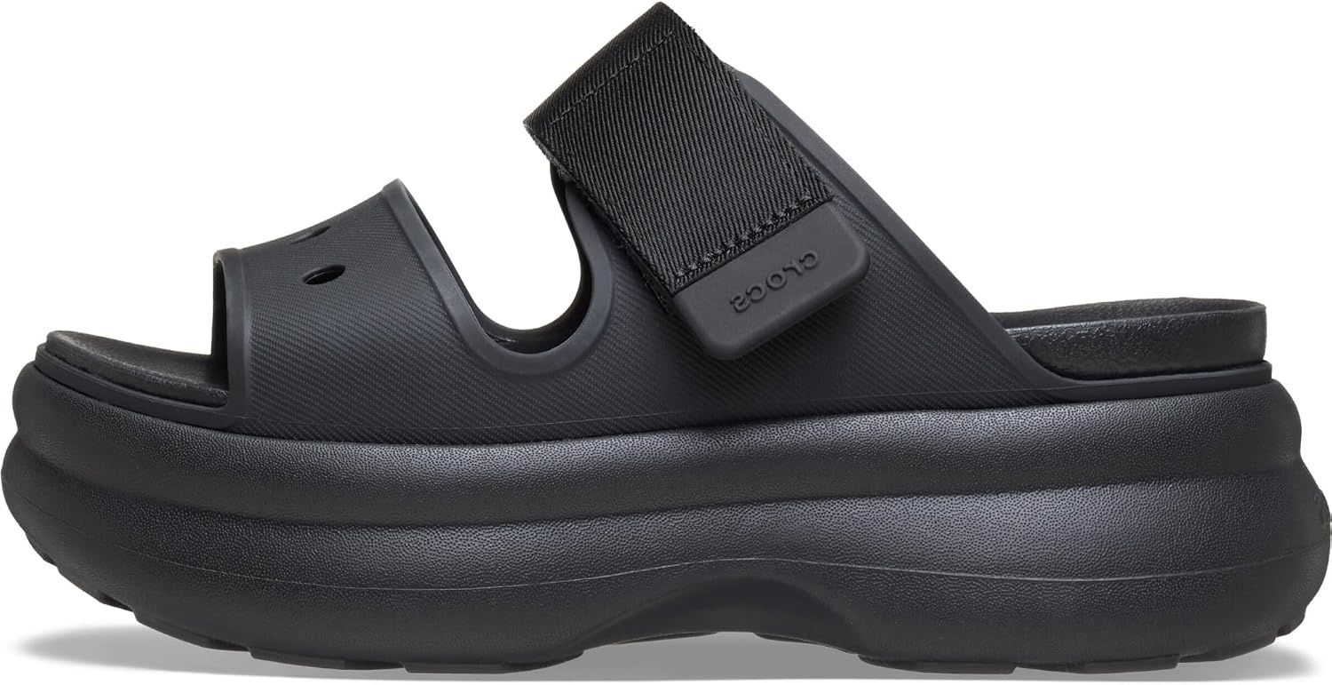 image:imageCrocs Womens Soho TwoStrap Sandals 24 Inch Platform LiteRide SinkIn Footbed Adjustable Upper StrapBlack