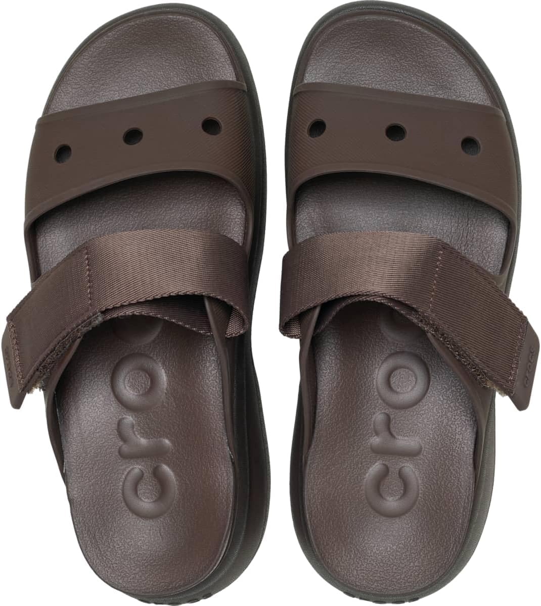 image:imageCrocs Womens Soho TwoStrap Sandals 24 Inch Platform LiteRide SinkIn Footbed Adjustable Upper StrapCoff Coffee