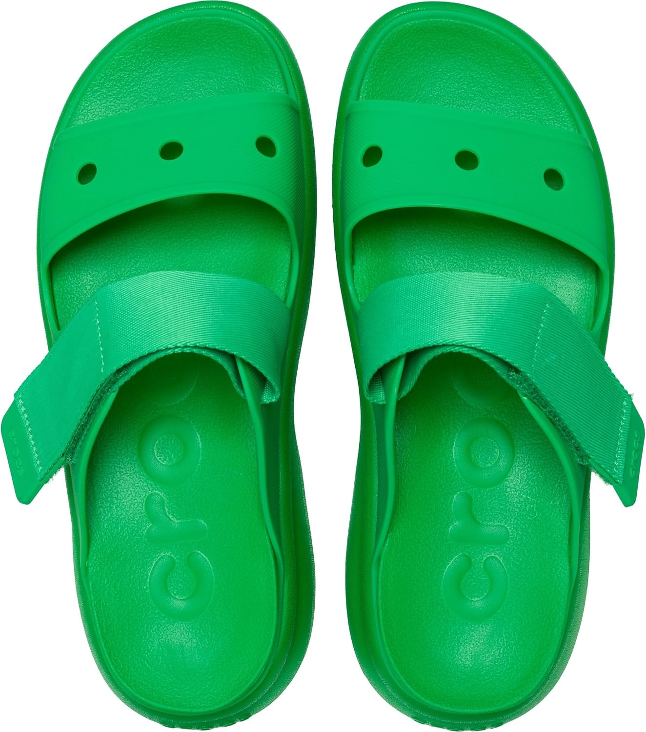 image:imageCrocs Womens Soho TwoStrap Sandals 24 Inch Platform LiteRide SinkIn Footbed Adjustable Upper StrapGreen Strike
