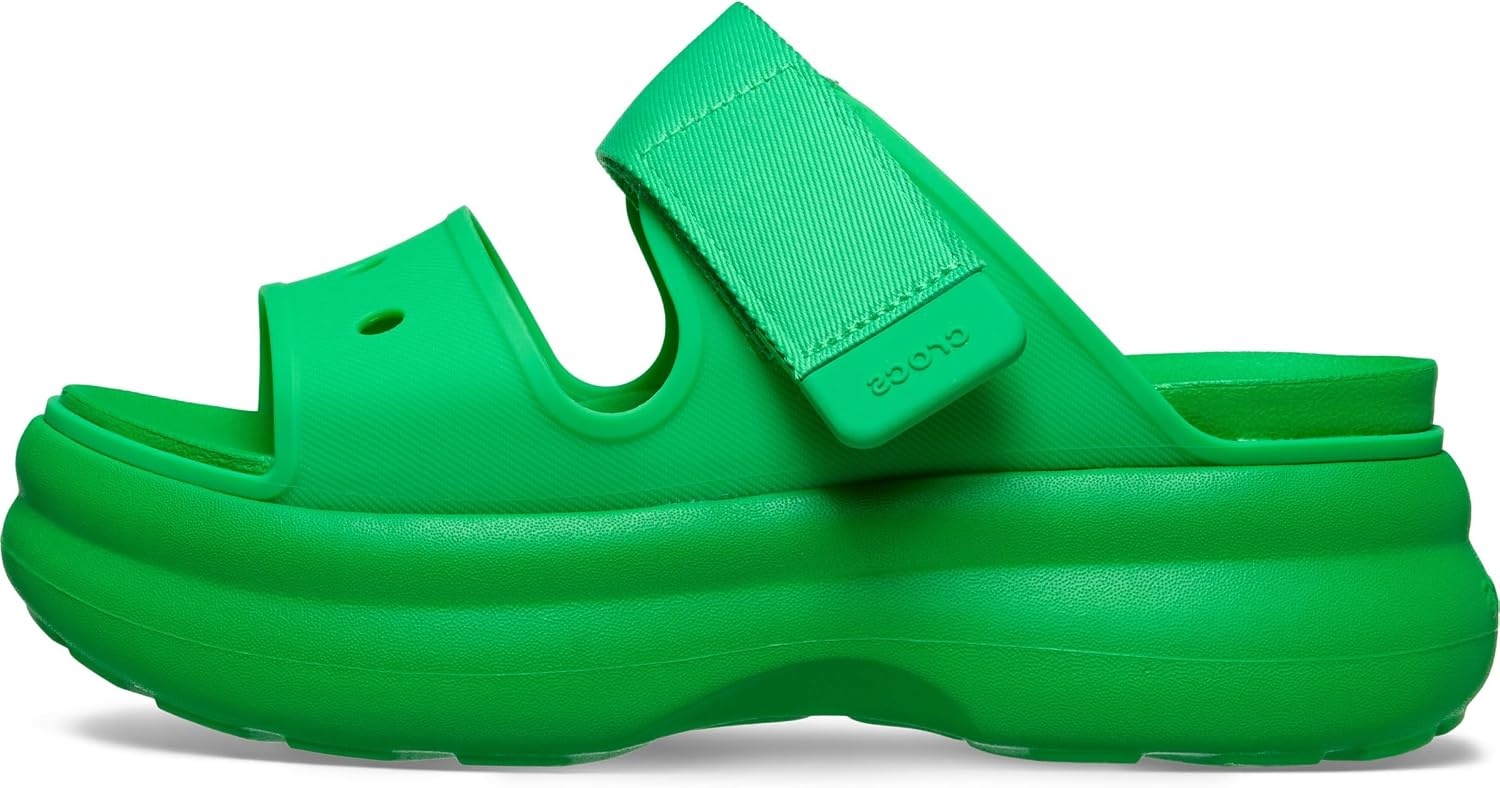 image:imageCrocs Womens Soho TwoStrap Sandals 24 Inch Platform LiteRide SinkIn Footbed Adjustable Upper StrapGreen Strike
