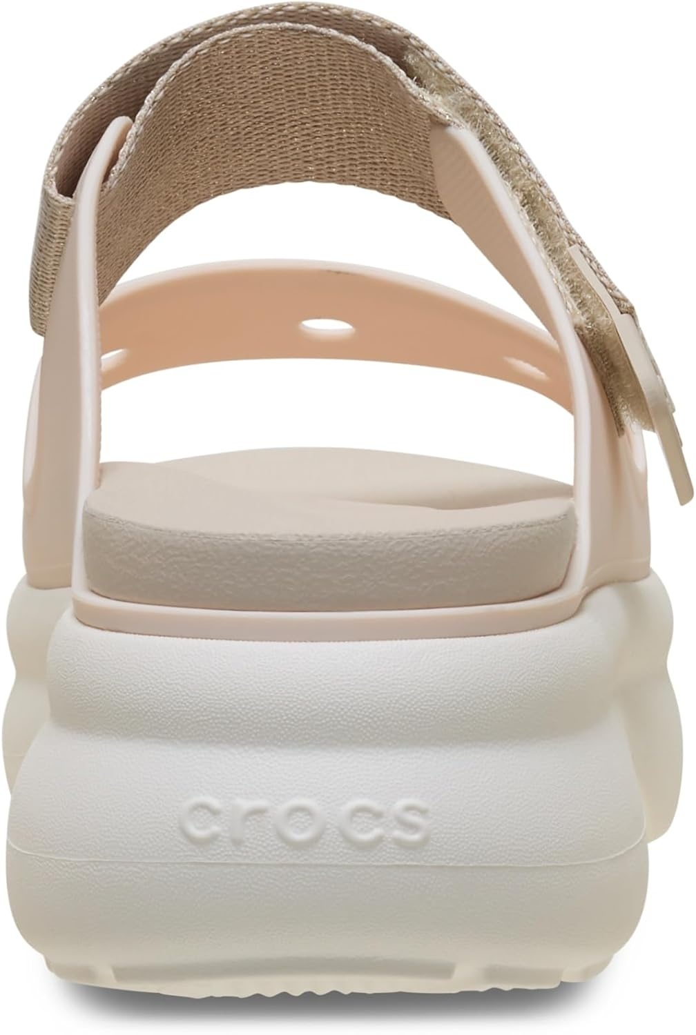 image:imageCrocs Womens Soho TwoStrap Sandals 24 Inch Platform LiteRide SinkIn Footbed Adjustable Upper StrapPeach IceFrappeChalkShimmer
