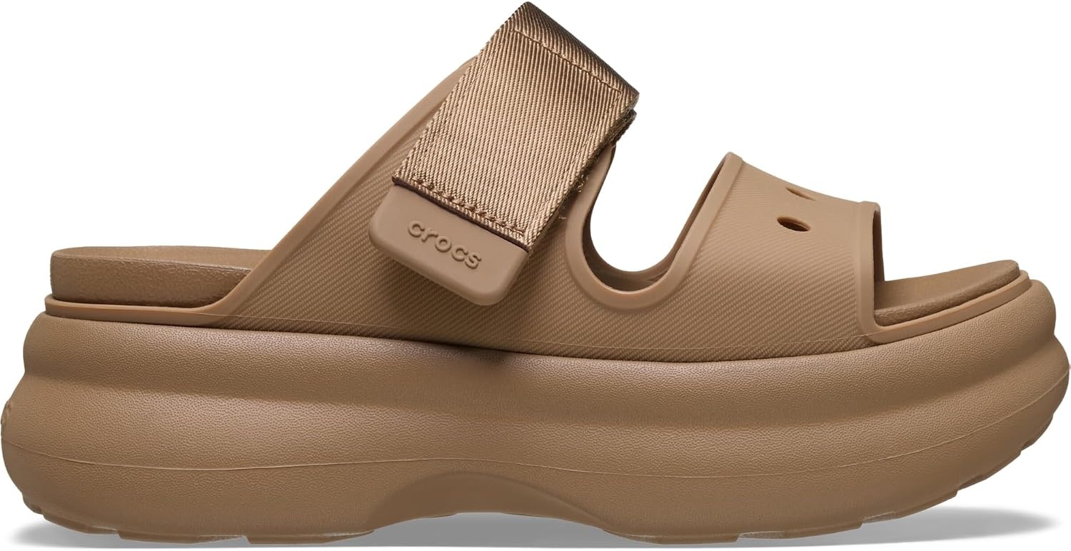 image:imageCrocs Womens Soho TwoStrap Sandals 24 Inch Platform LiteRide SinkIn Footbed Adjustable Upper StrapSepia