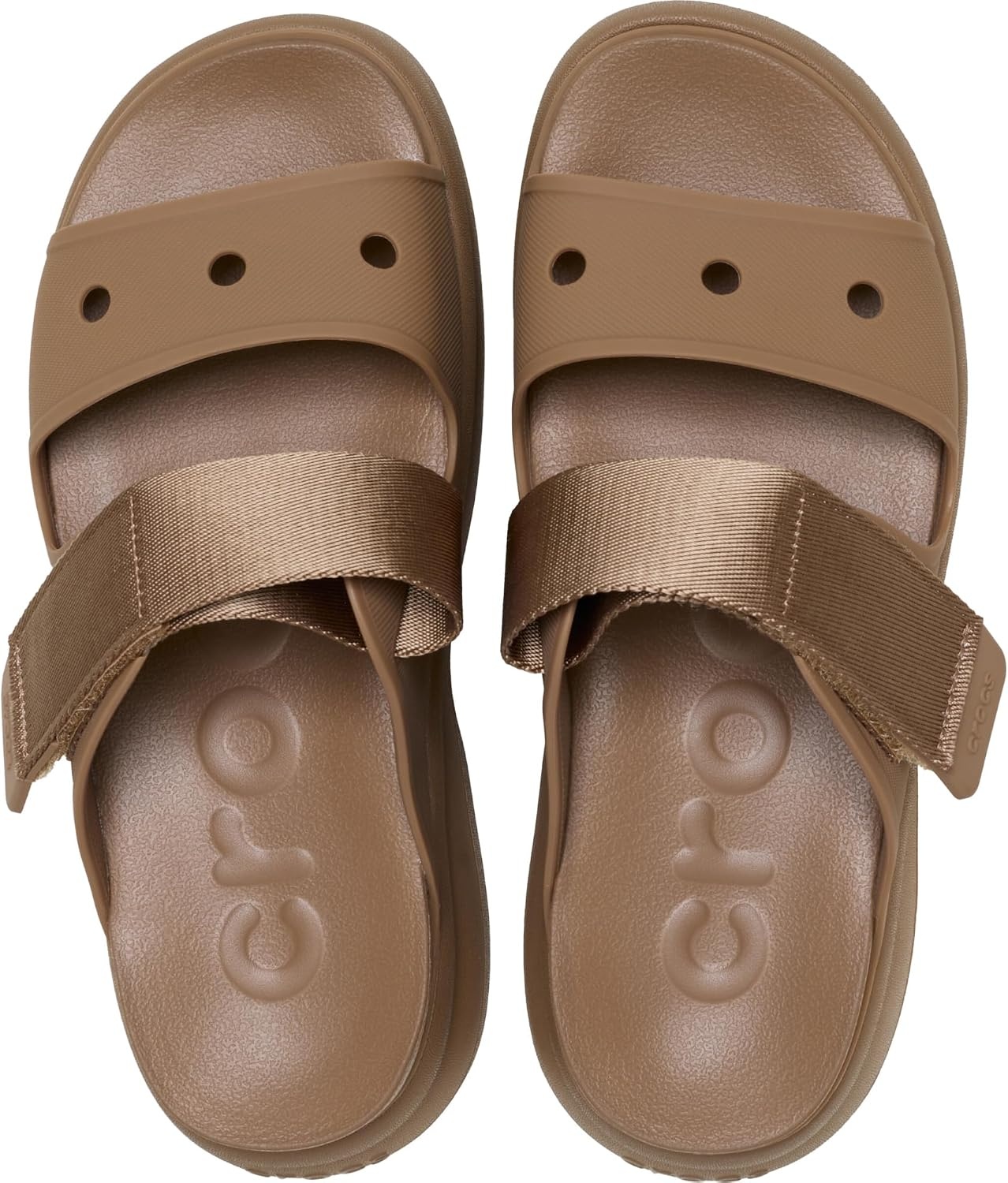 image:imageCrocs Womens Soho TwoStrap Sandals 24 Inch Platform LiteRide SinkIn Footbed Adjustable Upper StrapSepia