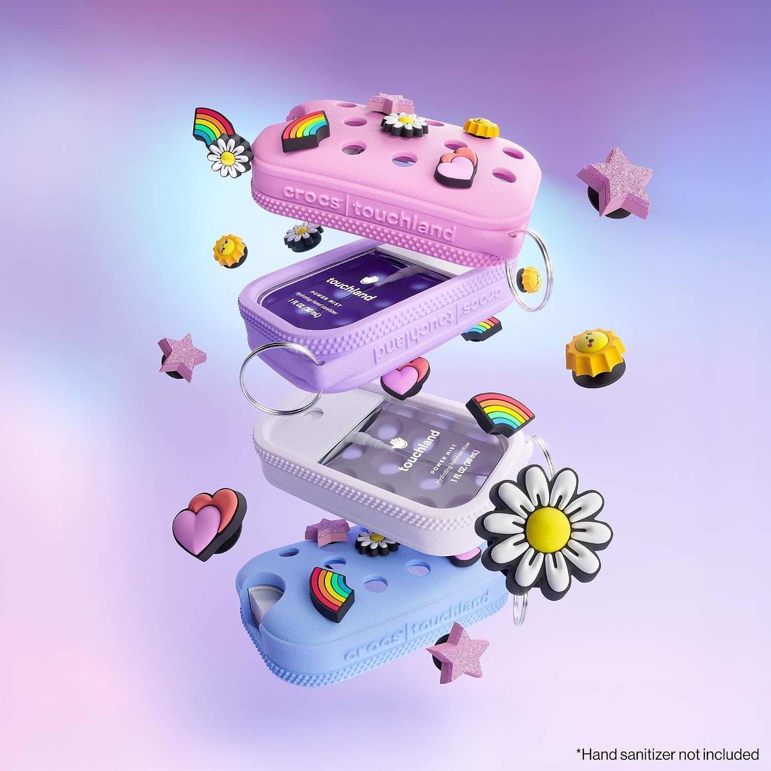 image:imageTouchland x Crocs Hand Mist Case with 5 Jibbitz Charms Pixie LavenderCloudwave Blue