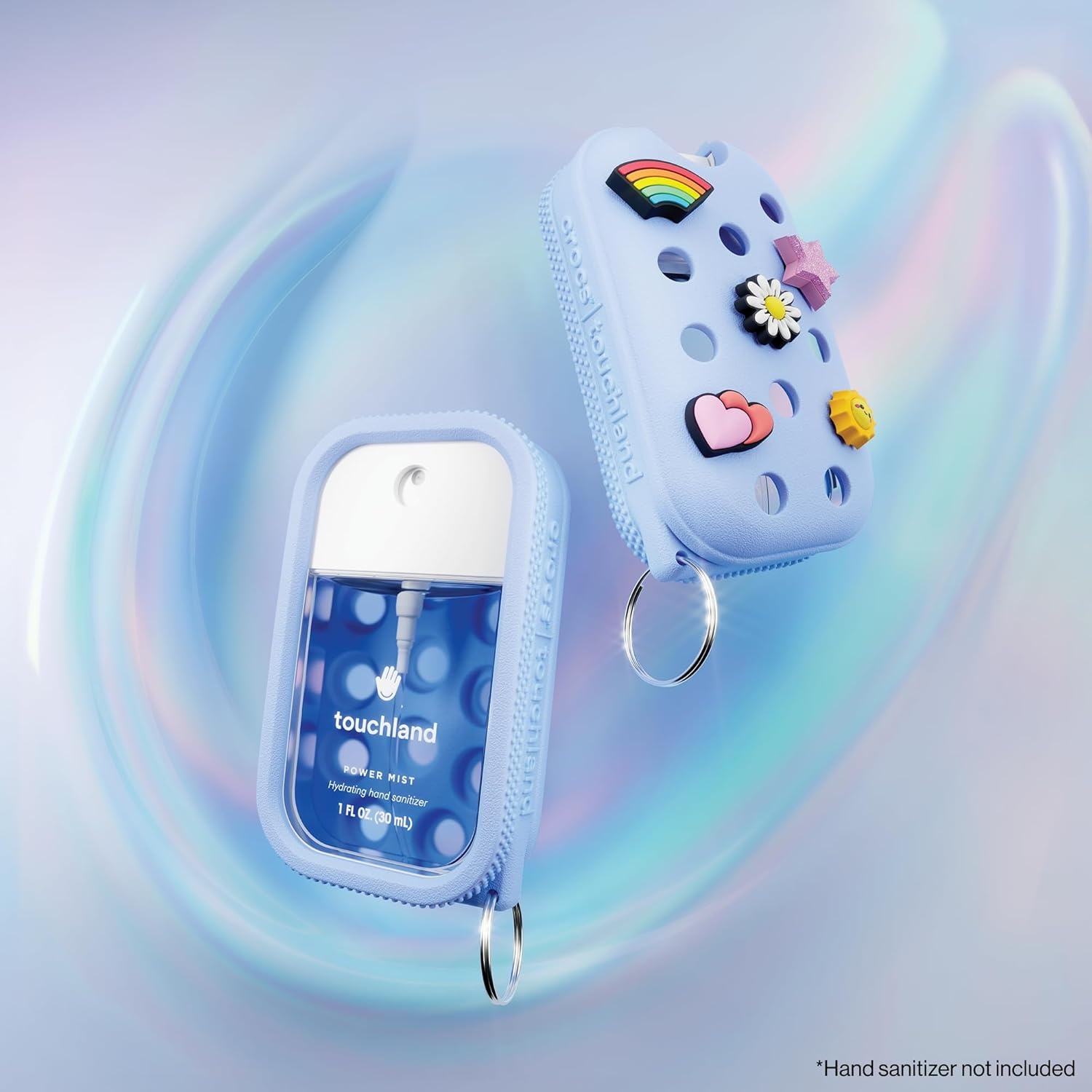 image:imageTouchland x Crocs Hand Mist Case with 5 Jibbitz Charms Pixie LavenderCloudwave Blue