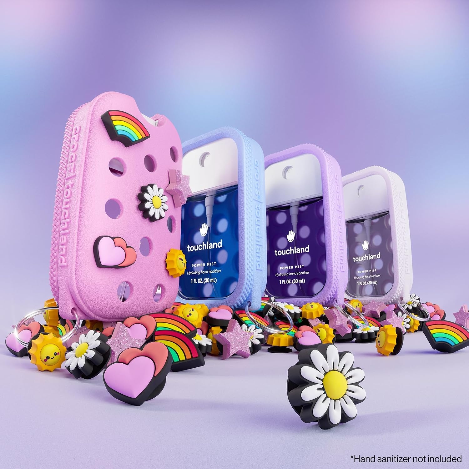 image:imageTouchland x Crocs Hand Mist Case with 5 Jibbitz Charms Pixie LavenderCloudwave Blue