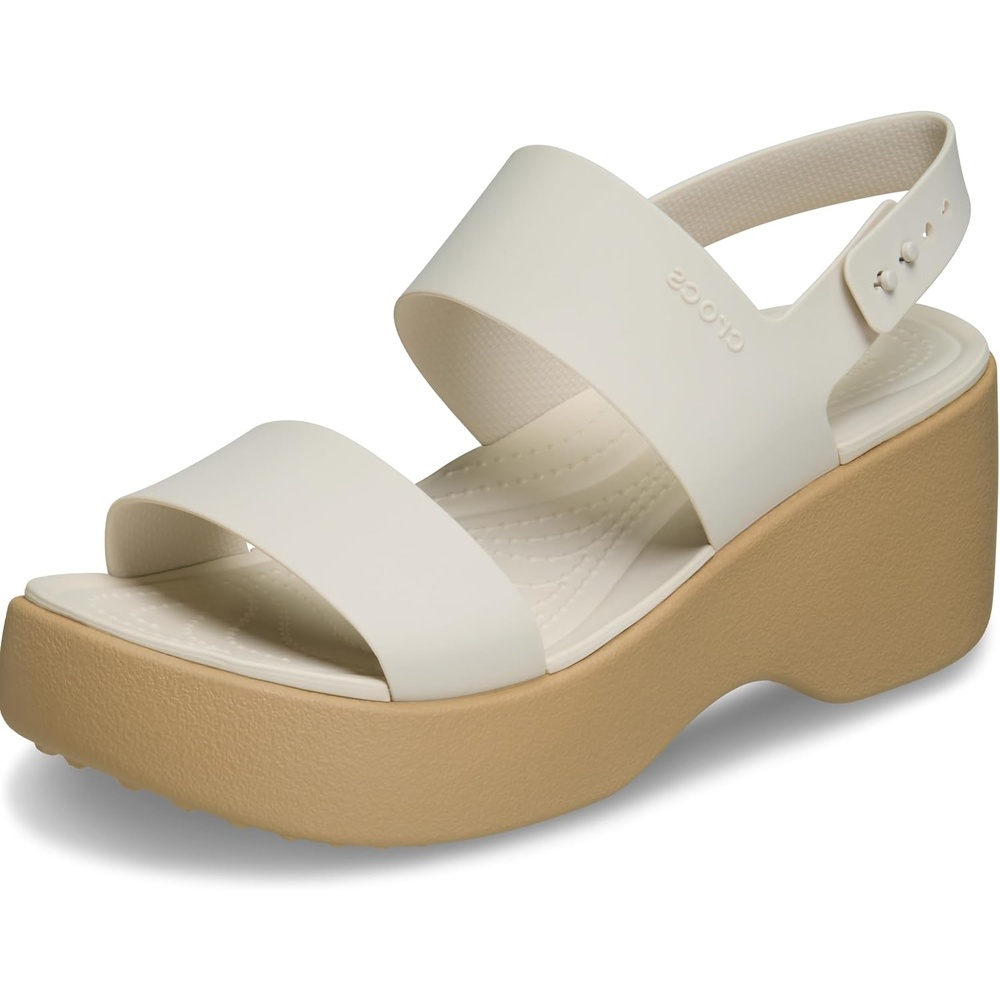 image:imageCrocs Brooklyn Sky Sandals Wedge SandalsFrappeCashew